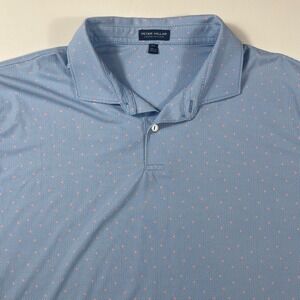 Peter Millar Polo Mens 2XL Crown Crafted Geometric Print Blue